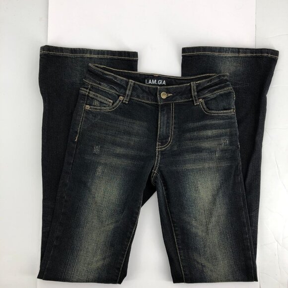 I.AM.GIA Blue Acid Wash Bootcut Jeans | Low Rise XXS - Picture 6 of 6